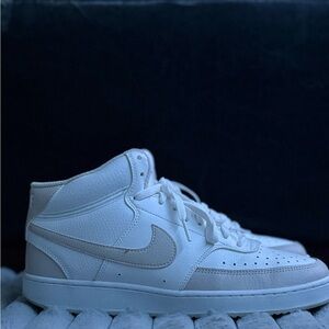 White and Creme Nike Hightop sneakers